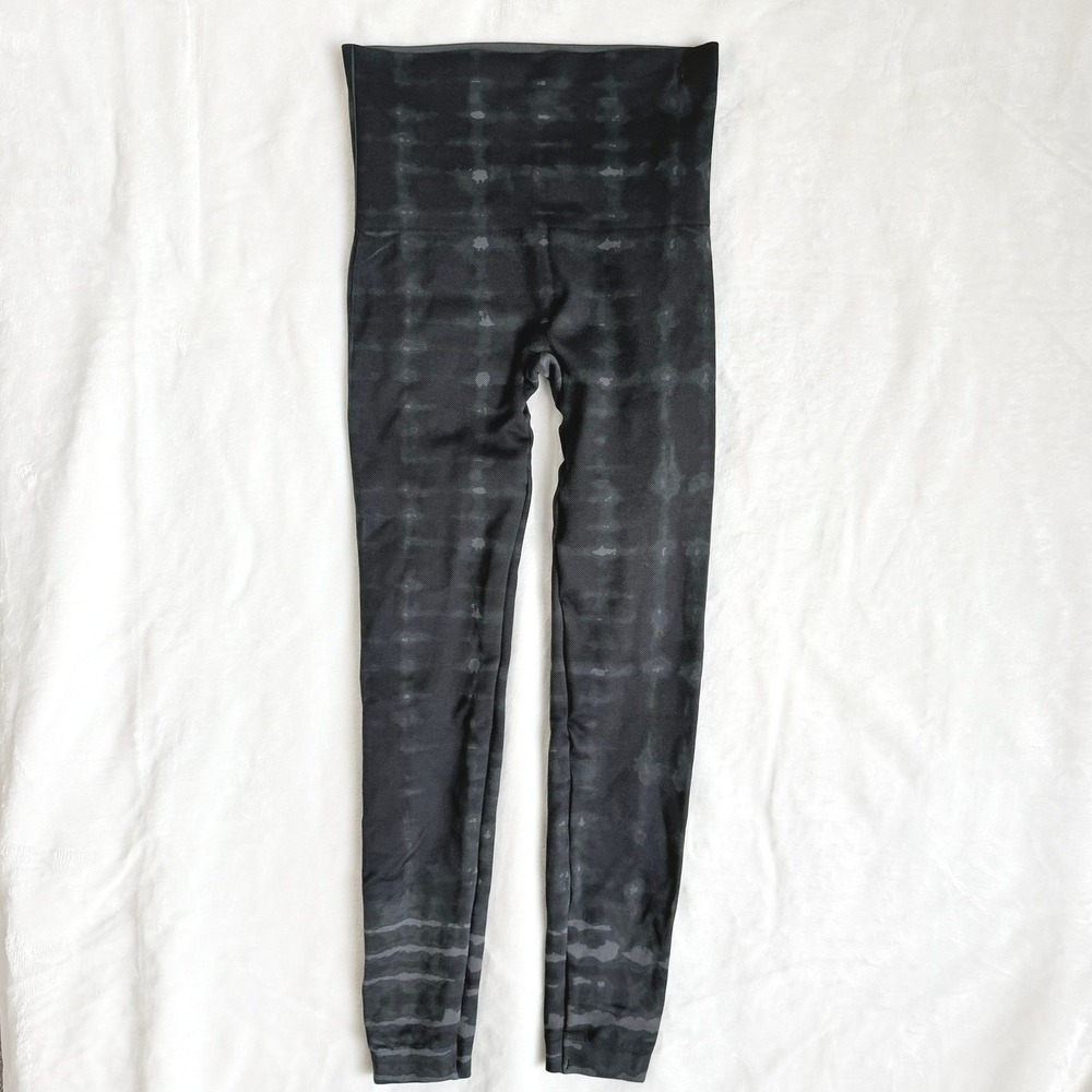 SPANX Leggings Women S Black Excellent Tie Dye Seamless High Waisted Activewear